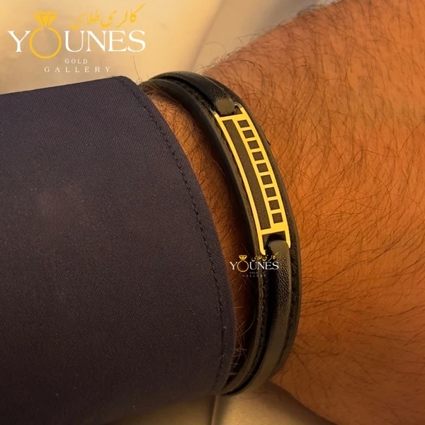 دستبند طلا چرم مردانه L181